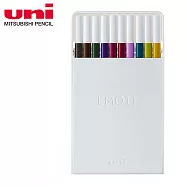 UNI EMOTT 耐水性色筆 10色組 No.3 深色系