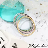 【卡樂熊】基本螺紋素色高彈力5入組造型髮束/髮圈(三色)-亮彩5入組