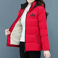 【MsMore】三草花科技羽絨棉內Q毛輕潑水保暖外套#108441XL紅