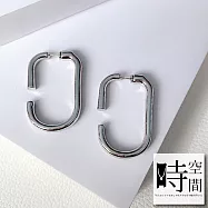 『時空間』925銀針聖馬洛的陽光時尚半圈穿透感造型耳環 銀色