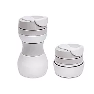 【仁舟淨塑】矽密咖啡杯2.0 500ml 迷霧灰(矽膠摺疊杯/環保杯/隨行杯)