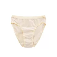 【和諧生活有機棉】仕女高叉內褲(2入) S 原棉米白