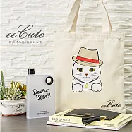 eeCute 遇見貓EE帆布提袋(可手提.肩背) 知性米