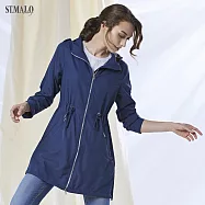 【ST.MALO】風衣式剪裁黃金比例縮腰長版防曬外套-2004WJ- M 銀河藍