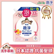 LION日本獅王 趣淨洗手慕斯補充包450ml-清新果香