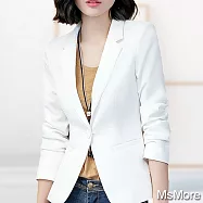 【MsMore】韓國漂亮姐姐百搭修身空調西裝外套#108954- XL 白