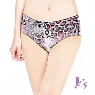 【K’s 凱恩絲】有氧蠶絲冰絲柔滑豹紋三角女內褲 L 豹紋