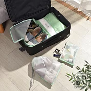 【收納職人】多功能防水大容量旅行收納包/運動健身收納袋4件套組_ 馬卡龍綠