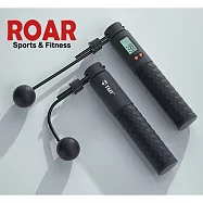 【ROAR SPORTS】負重款電子計數無線鋼絲跳繩 黑色