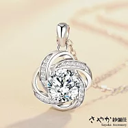 【Sayaka紗彌佳】深摯情感鑲鑽造型項鍊 -白金色