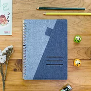 冬日夏雲。A5孟宗竹滑動夾活頁本│介紙1.0 鋼筆適用紙│20孔│藍藍拼接