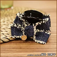 『坂井.亞希子』休閒牛仔布毛邊金屬吊牌抓夾 -單一款式