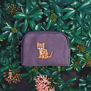 【一帆布包】臺灣動物-帆布刺繡零錢包- 石虎