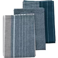 《KELA》純棉擦拭布3件 | 廚房抹布 清潔布 擦拭布 - 藍