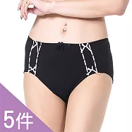 【K’s 凱恩絲】有氧蠶絲透氣棉柔花邊蝴蝶mo9款-5件組 M 顏色隨機出貨