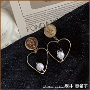 『坂井.亞希子』925純銀雙倍的愛巴洛克人像金幣造型珍珠耳環 -單一款式