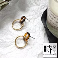 『時空間』愛的回憶雙環戴瑁色造型耳環 -單一款式