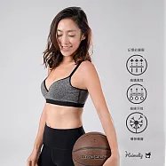 【Heimelig直立棉】彈力美胸軟鋼圈兩穿運動環保直立棉內衣0035 黑色 32/70C 黑色