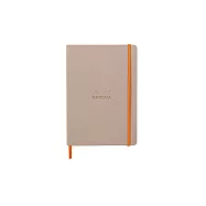 【Rhodia|Rhodiarama】軟皮筆記本 A5_橫線_象牙白_90g_80張_彈性束帶_ 煙燻玫瑰