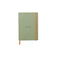 【Rhodia|Rhodiarama】軟皮筆記本 A5_橫線_象牙白_90g_80張_彈性束帶_ 青瓷色