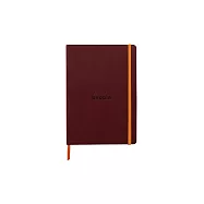 【Rhodia|Rhodiarama】軟皮筆記本 A5_點格_象牙白_90g_80張_彈性束帶_ 勃根地