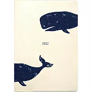 【EL COMMUN】2022彩色月記事手帳B6 ‧ 鯨魚- 白色