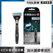 【Schick 舒適牌】創4紀鈦刮鬍刀1刀把2刀片