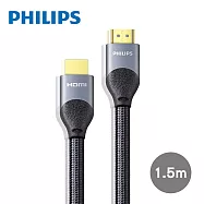 【Philips 飛利浦】HDMI 2.0 公對公1.5m 4K60Hz 鋁合金影音傳輸線(SWV7015) 黑色