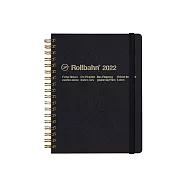 【DELFONICS】2022 Rollbahn線圈月記事手帳L ‧ 皮革質感- 黑色