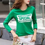 【MsMore】韓國江南美女字母印花棉T上衣#110226- M 綠