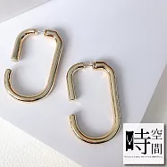 『時空間』926銀針聖馬洛的陽光時尚半圈穿透感造型耳環 金色