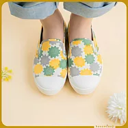 【花見小路】果果日/金平糖花布鞋/女鞋/休閒鞋/優雅/ JP23 /藤黃色