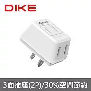 DIKE D型三插2P 國際安全認證節電壁插 DAH753 白
