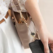 CHENSON真皮鑰匙掛繩 手腕繩 伸縮掛繩(繩+扣組合) 黑 (W20910-3)