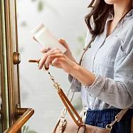 CHENSON真皮鑰匙掛繩 手腕繩 伸縮掛繩(繩+扣組合) 咖啡 (W20910-B)