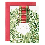 【 E.Frances 】PLAID RIBBON WREATH 聖誕卡 #HO829