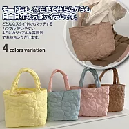 【Sayaka紗彌佳】花開了。日系花朵壓紋手提包 -淺棕色