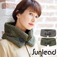 Sunlead 保暖防風牛角扣刷毛披肩/脖圍 (卡其綠)