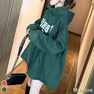 【MsMore】韓版加厚加絨寬鬆潮ins連帽棉T上衣#111096- 2XL 綠