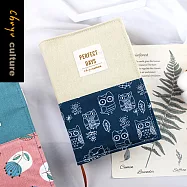 【網路/直營門市限定】珠友 SC-05039 A6/50K 台灣花布拼色可調式棉麻布書衣/書皮/筆記手帳書套/本子保護套- 02貓頭鷹