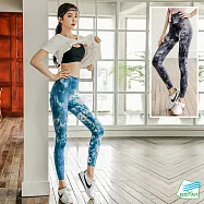 【BODYAIR嚴選】花染柔膚彈力蜜桃褲(瑜珈.運動.慢跑.透氣.舞蹈.運動褲) S 灰黑