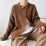 【ACheter】東大門原創流行亞麻感針織外套#111246- F 咖