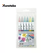 【Kuretake 日本吳竹】彩繪毛筆 6色組 (RB-6000AT/6VF)