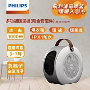 【Philips 飛利浦】多功能1000W 烘鞋烘被烘衣暖風機/陶磁電暖器(AHR3124FM) 白色