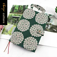 【網路/直營門市限定】珠友 SC-02550 A5/25K 台灣花布直式手提書衣/書皮手帳書套 01墨綠繡球花