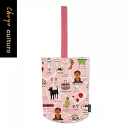 【網路/直營門市限定】珠友 SC-10083 台灣花布加高冰霸杯/水壺提袋/減塑行動環保杯套/手提飲料杯袋/酒精瓶提袋/便利商店飲料袋 02粉台灣味