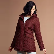 【ST.MALO】石墨烯升溫科技精品绗縫長外套-2156WJ- M 梅洛酒紅