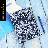 【網路/直營門市限定】珠友 SC-02569 A5/25K花布雙筆插書衣/書皮書套/媽媽寶寶手冊適用- 06藍黑迷彩