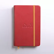 【Rhodia|Rhodiarama】Hardcover 精裝硬皮束帶筆記本_A6_象牙色_空白_90g_96張_ 罌粟紅色