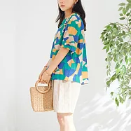 【KT】馬賽克色塊棉料寬版上衣 5811  FREE 綠色